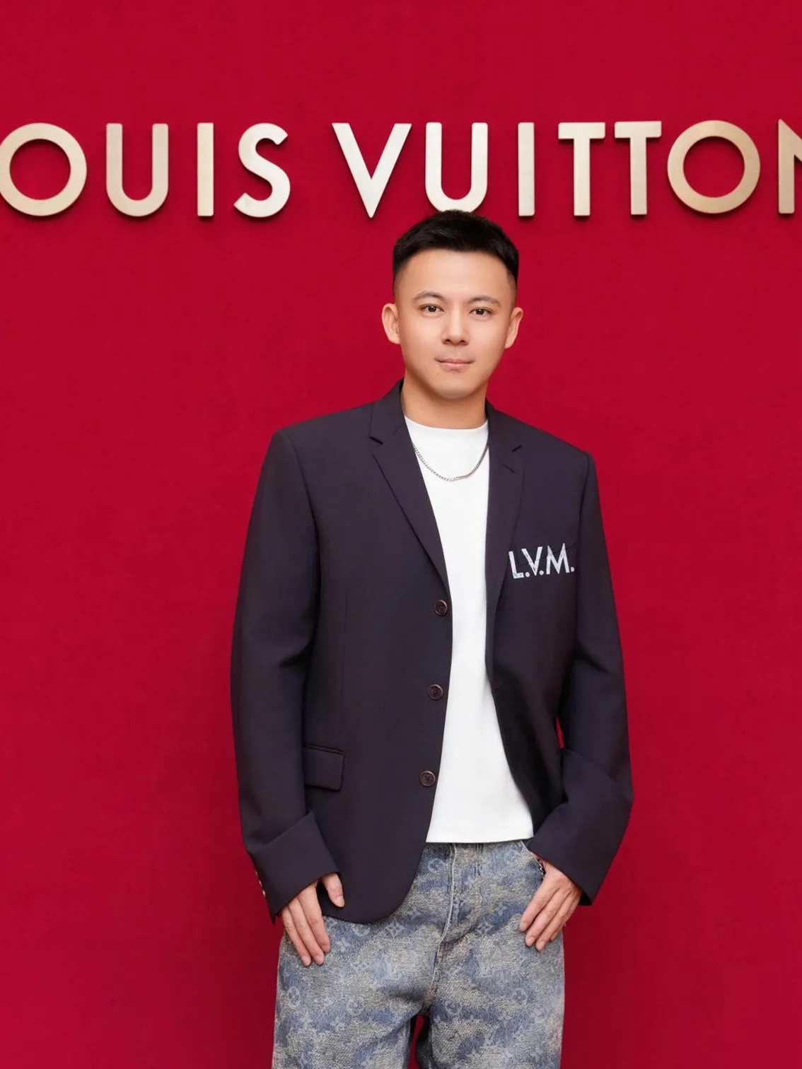 Louis Vuitton Pocket Embroidered Single Breasted Suit Jacket